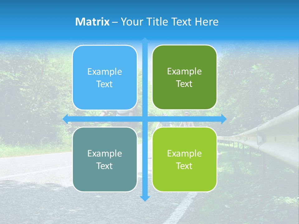 Three Bikers On Forest Road PowerPoint Template