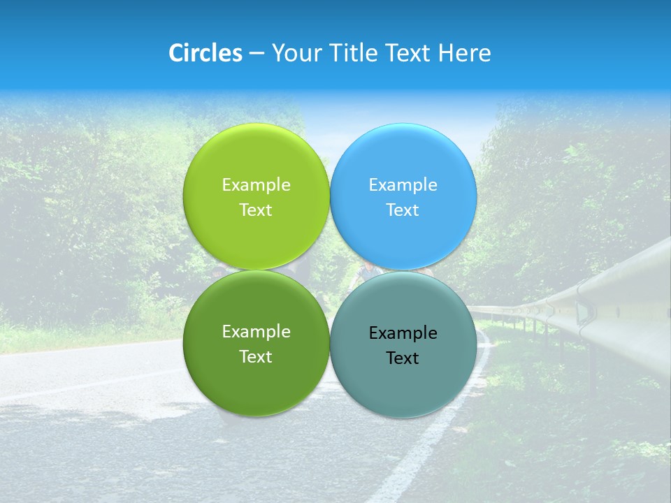 Three Bikers On Forest Road PowerPoint Template