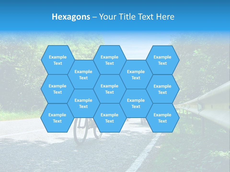 Three Bikers On Forest Road PowerPoint Template