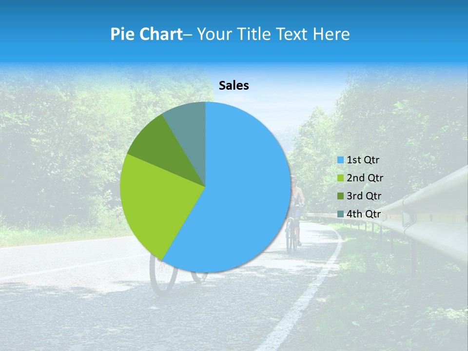 Three Bikers On Forest Road PowerPoint Template