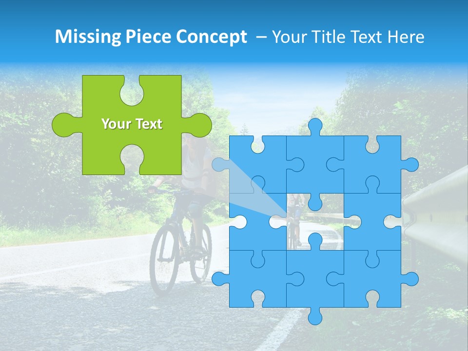 Three Bikers On Forest Road PowerPoint Template