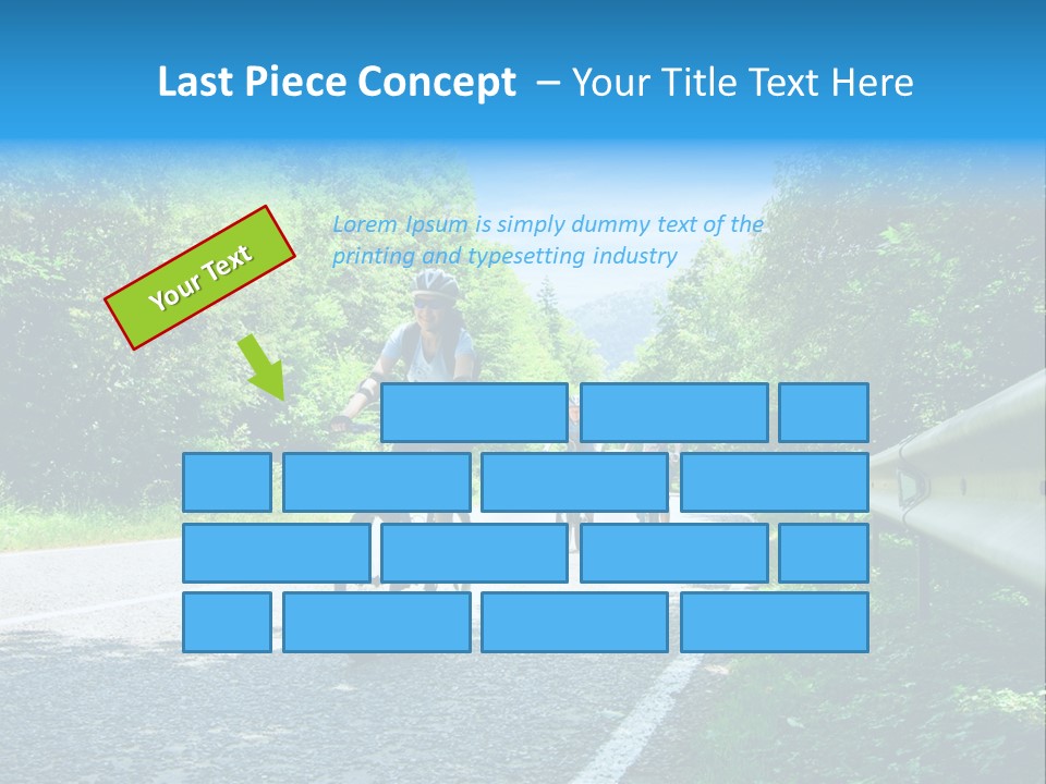 Three Bikers On Forest Road PowerPoint Template