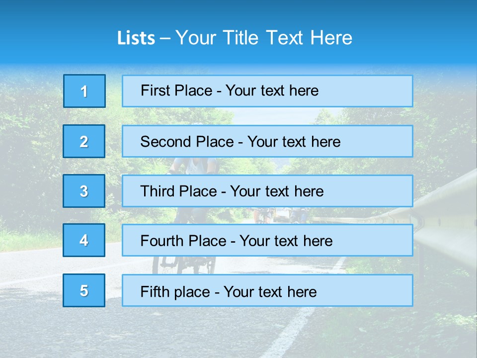 Three Bikers On Forest Road PowerPoint Template