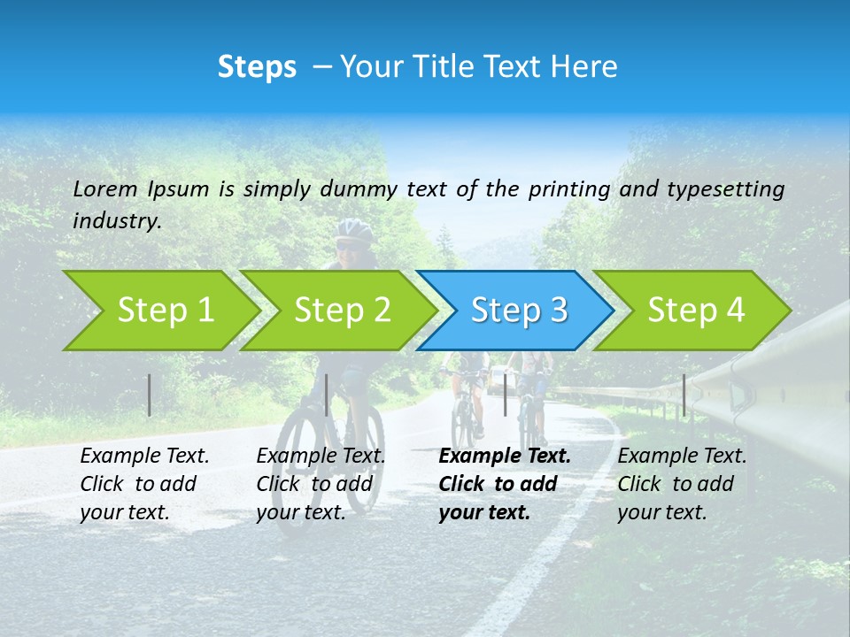 Three Bikers On Forest Road PowerPoint Template