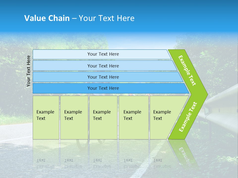 Three Bikers On Forest Road PowerPoint Template