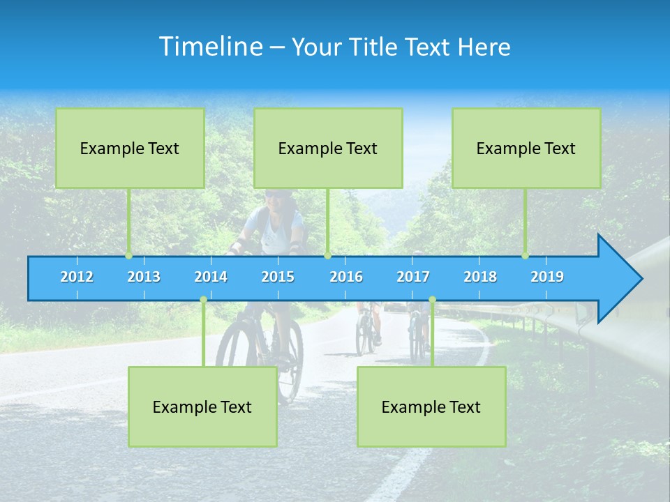 Three Bikers On Forest Road PowerPoint Template