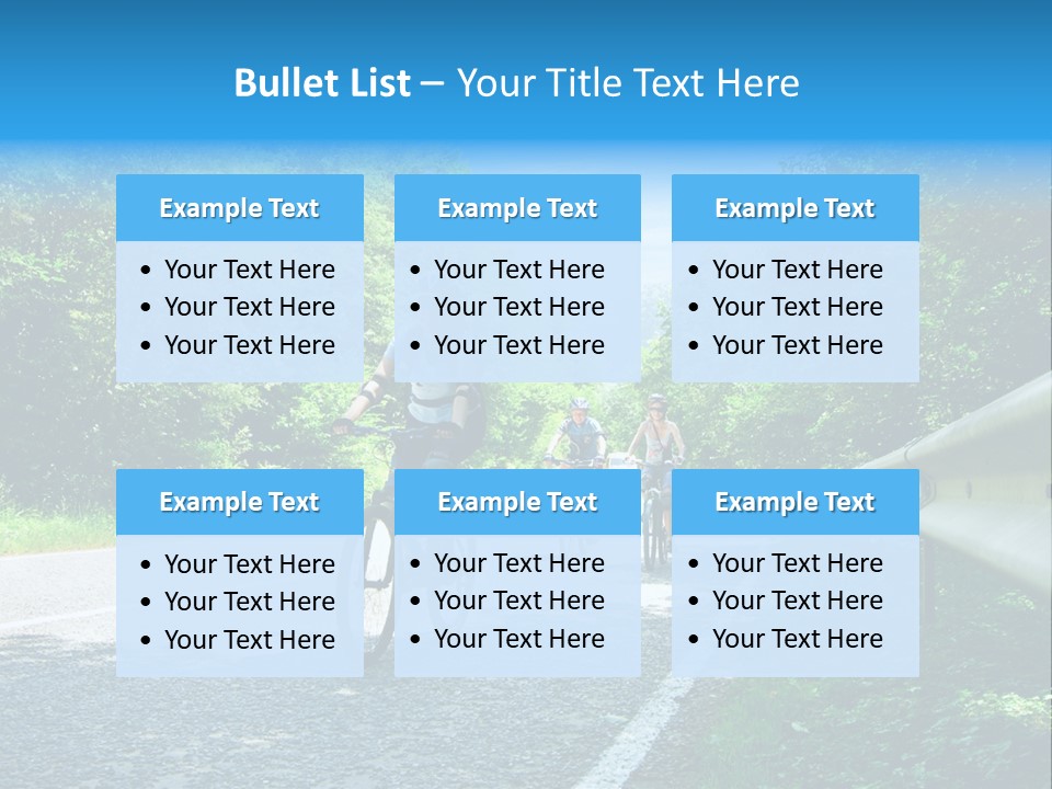 Three Bikers On Forest Road PowerPoint Template