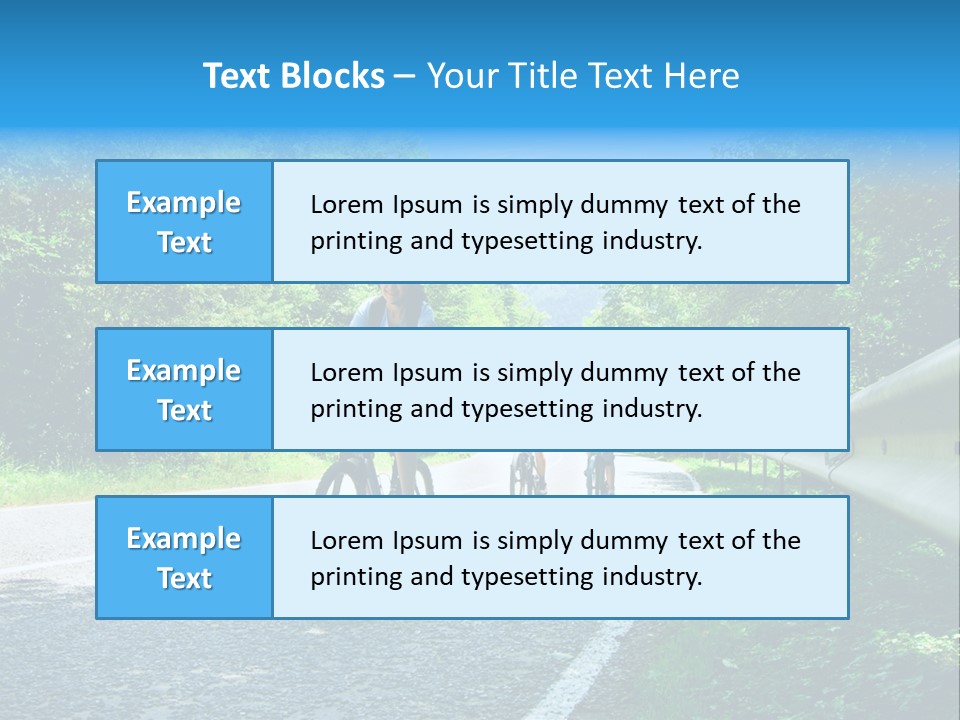 Three Bikers On Forest Road PowerPoint Template