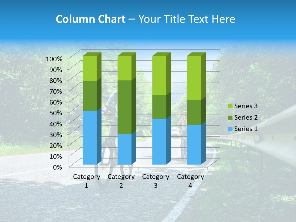 Three Bikers On Forest Road PowerPoint Template
