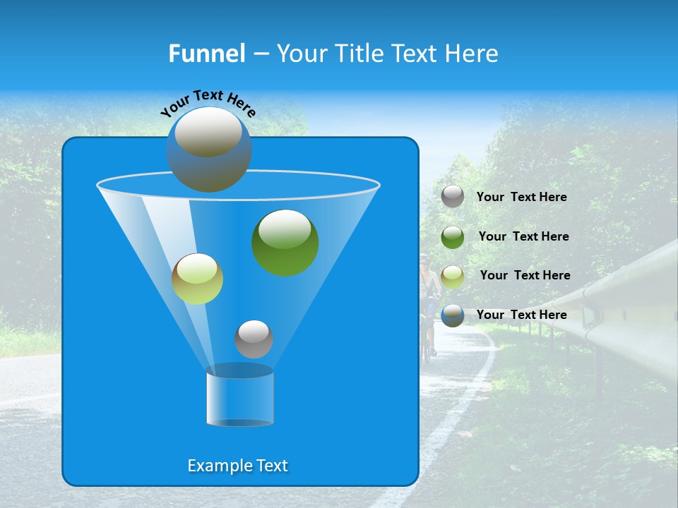 Three Bikers On Forest Road PowerPoint Template