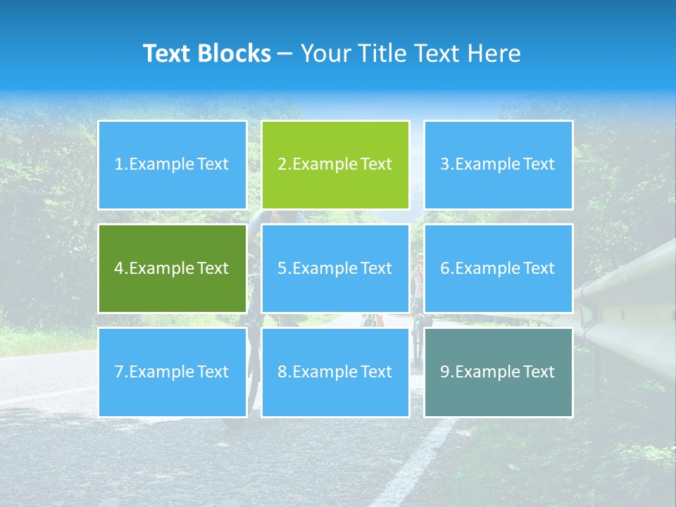 Three Bikers On Forest Road PowerPoint Template