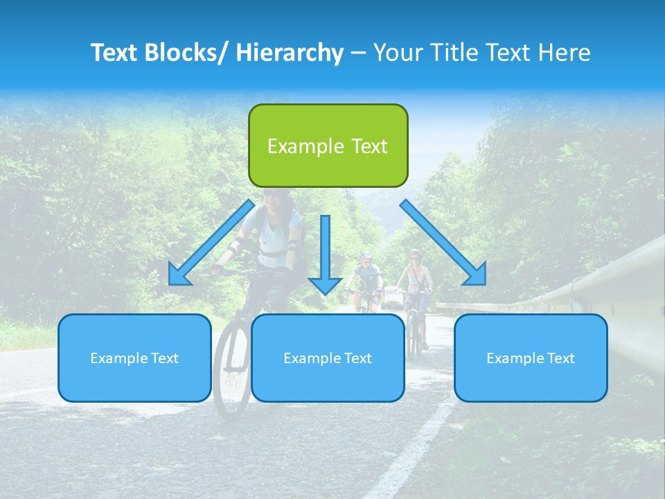 Three Bikers On Forest Road PowerPoint Template