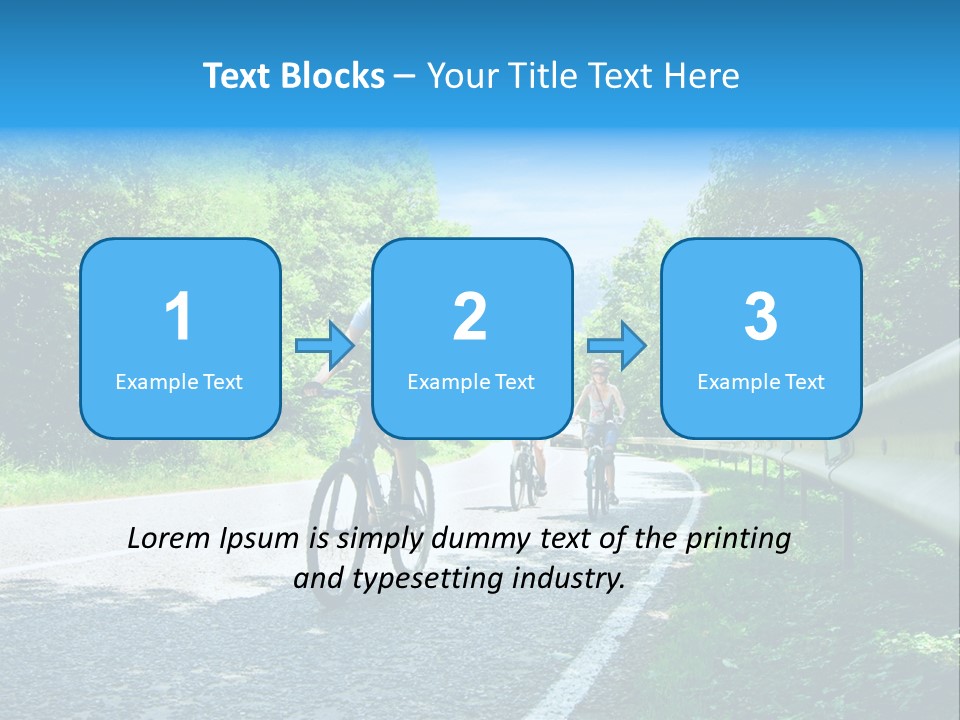 Three Bikers On Forest Road PowerPoint Template