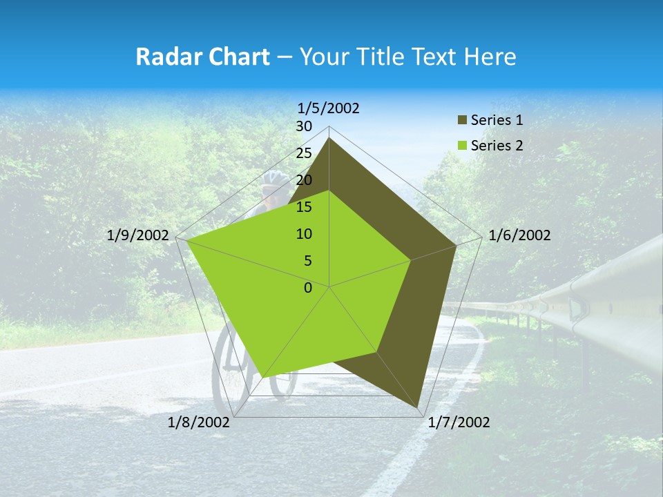 Three Bikers On Forest Road PowerPoint Template