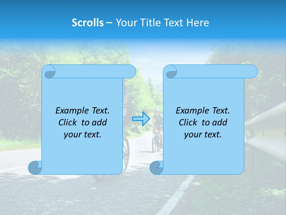 Three Bikers On Forest Road PowerPoint Template