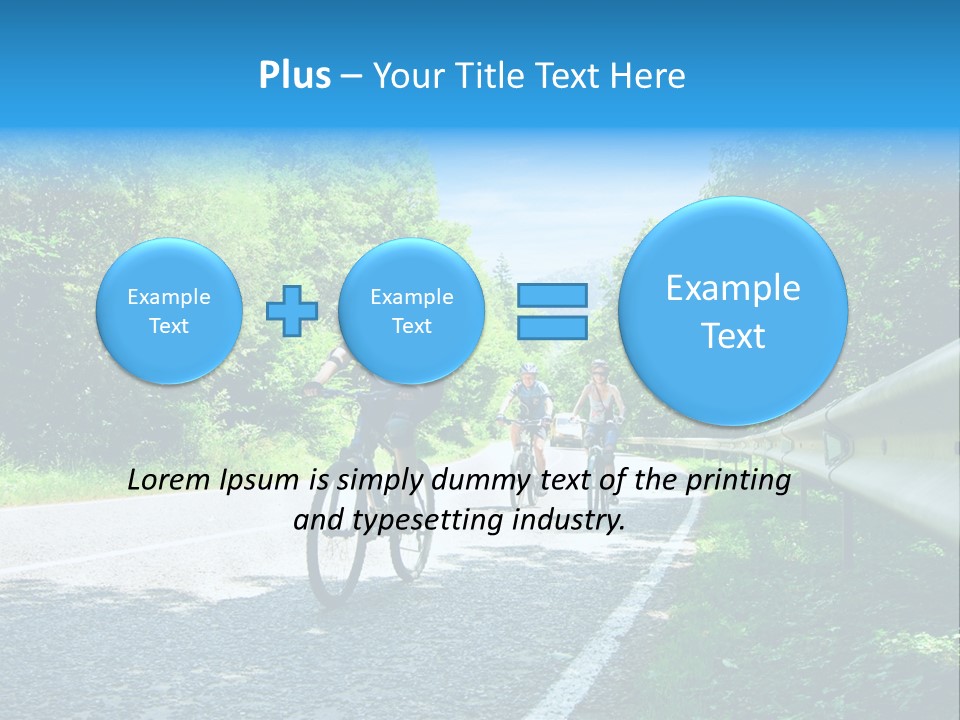 Three Bikers On Forest Road PowerPoint Template