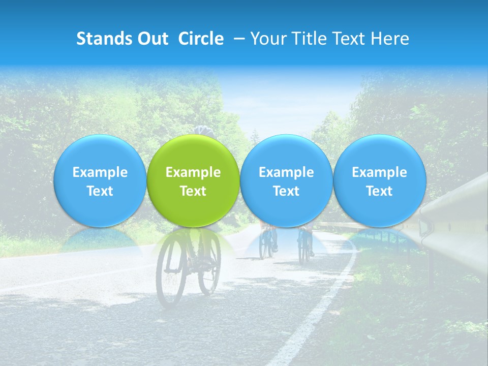 Three Bikers On Forest Road PowerPoint Template