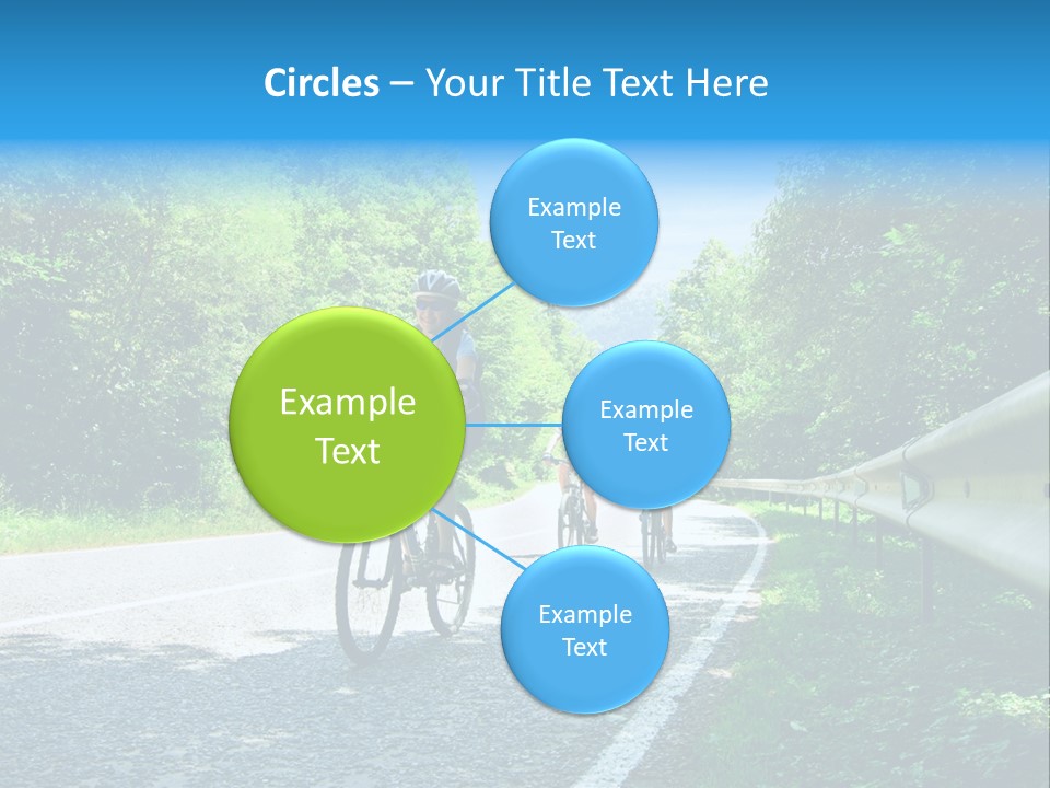 Three Bikers On Forest Road PowerPoint Template