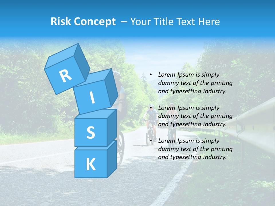 Three Bikers On Forest Road PowerPoint Template