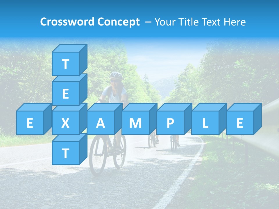 Three Bikers On Forest Road PowerPoint Template