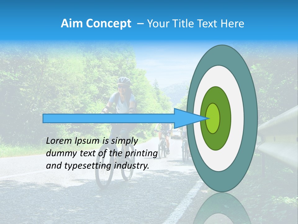 Three Bikers On Forest Road PowerPoint Template