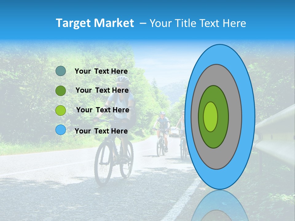 Three Bikers On Forest Road PowerPoint Template