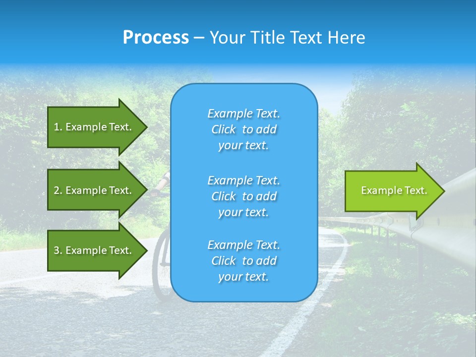 Three Bikers On Forest Road PowerPoint Template