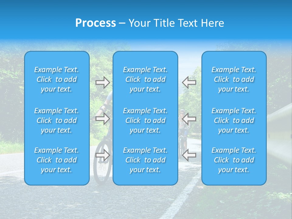 Three Bikers On Forest Road PowerPoint Template