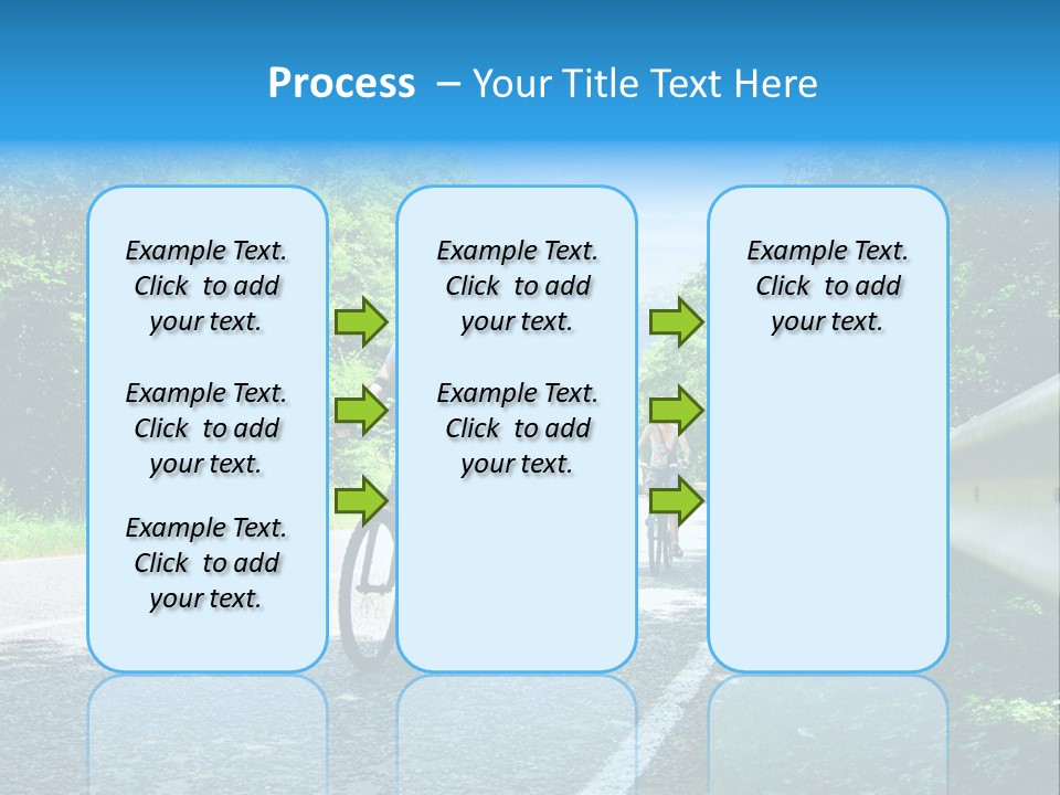Three Bikers On Forest Road PowerPoint Template