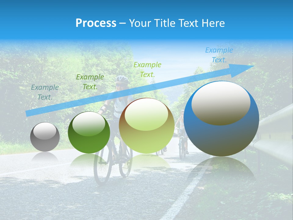 Three Bikers On Forest Road PowerPoint Template