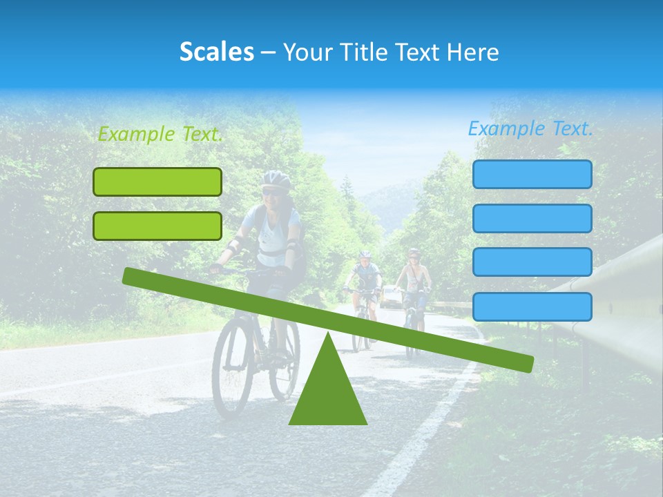 Three Bikers On Forest Road PowerPoint Template