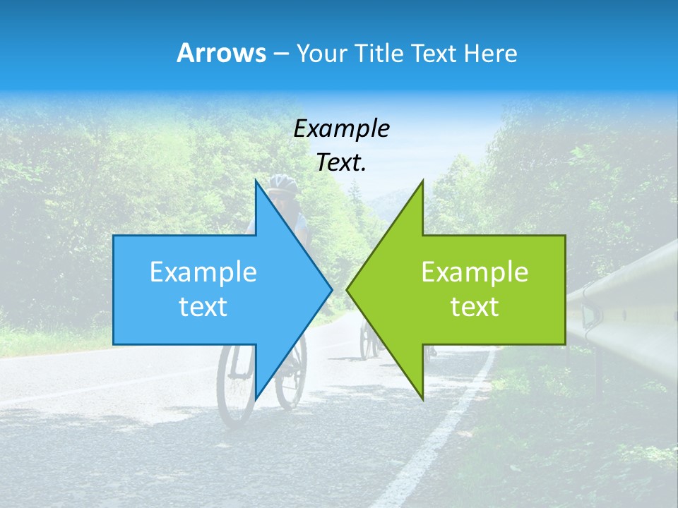 Three Bikers On Forest Road PowerPoint Template