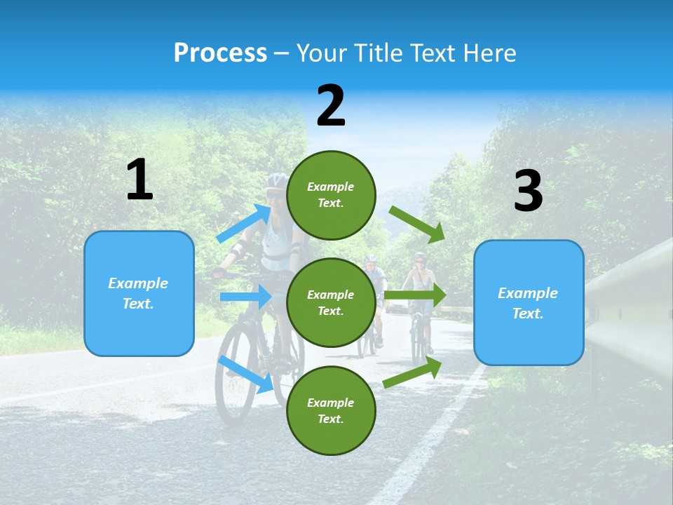 Three Bikers On Forest Road PowerPoint Template