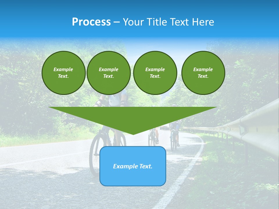 Three Bikers On Forest Road PowerPoint Template
