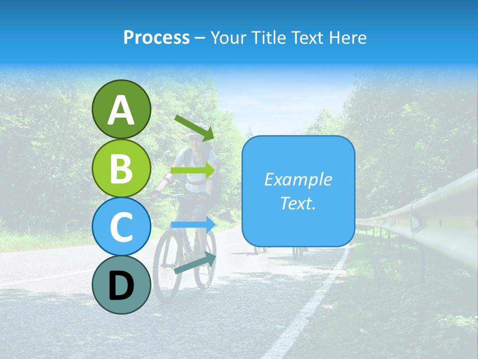 Three Bikers On Forest Road PowerPoint Template