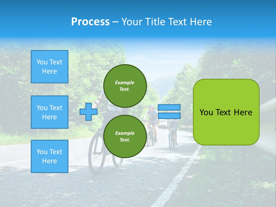 Three Bikers On Forest Road PowerPoint Template