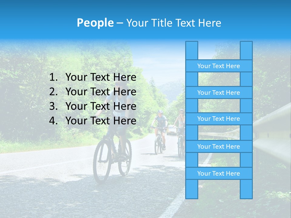 Three Bikers On Forest Road PowerPoint Template