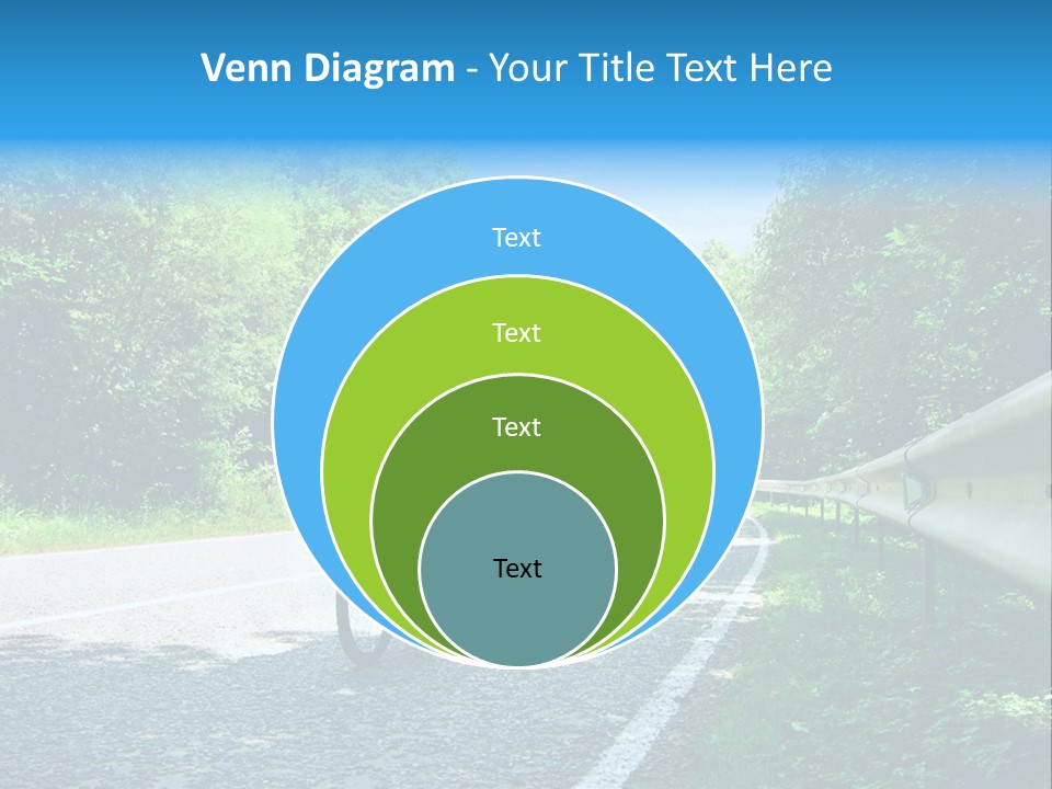 Three Bikers On Forest Road PowerPoint Template