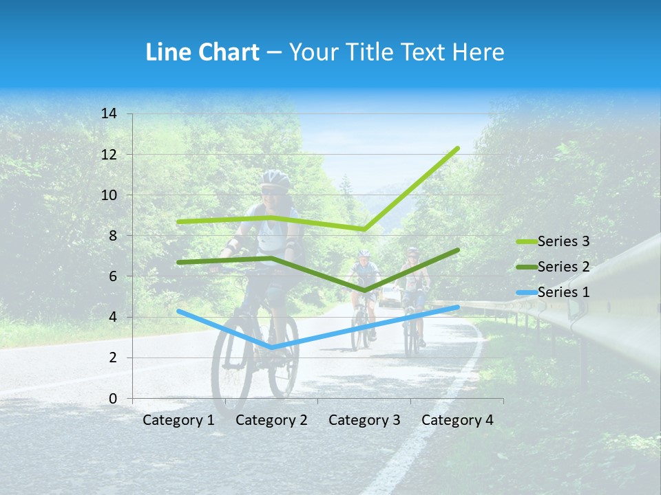 Three Bikers On Forest Road PowerPoint Template