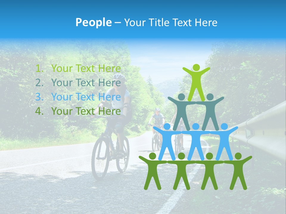 Three Bikers On Forest Road PowerPoint Template