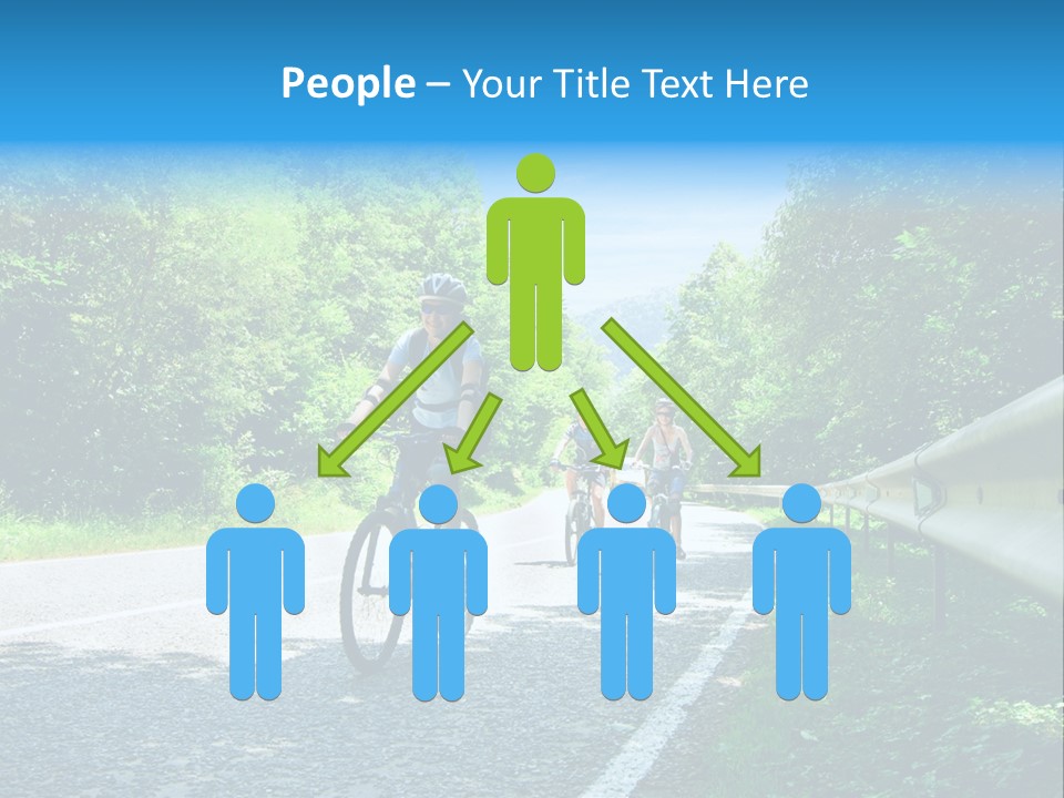 Three Bikers On Forest Road PowerPoint Template