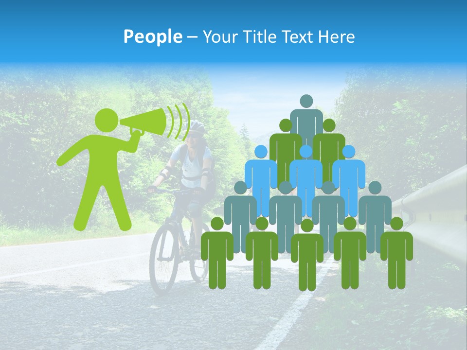 Three Bikers On Forest Road PowerPoint Template