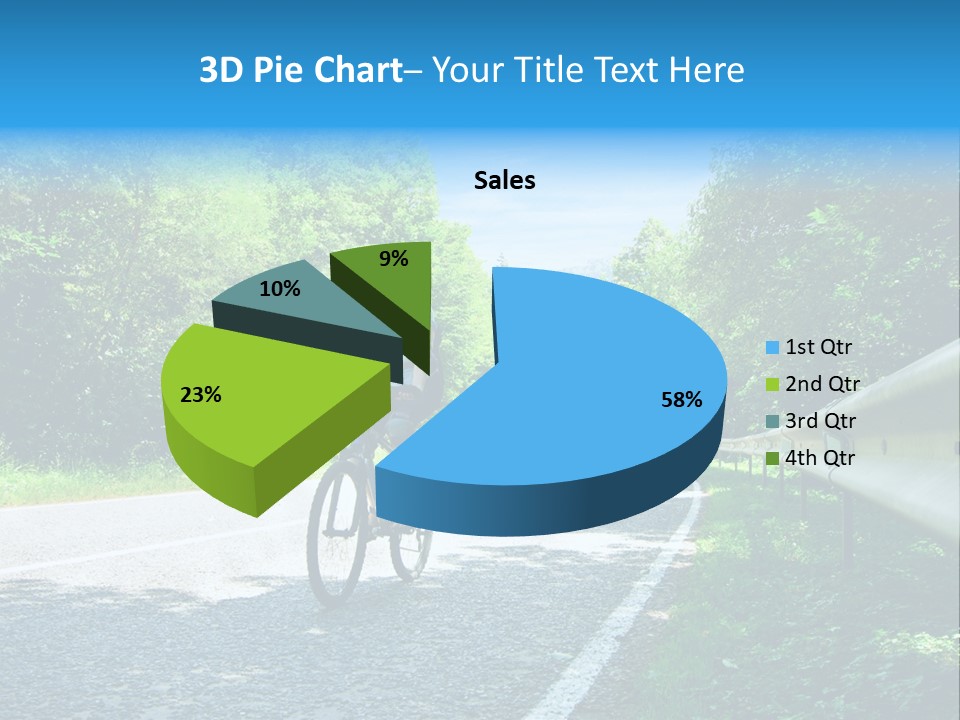 Three Bikers On Forest Road PowerPoint Template