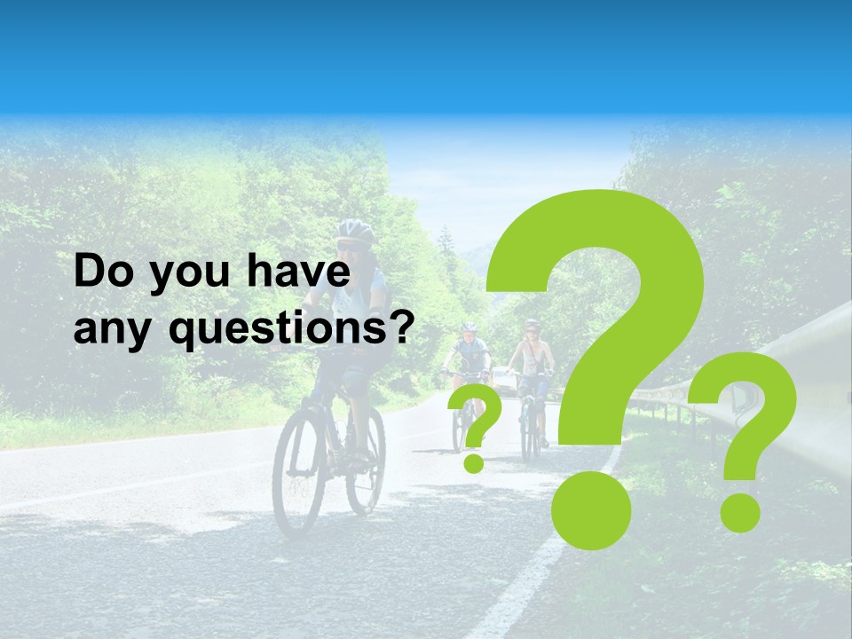 Three Bikers On Forest Road PowerPoint Template
