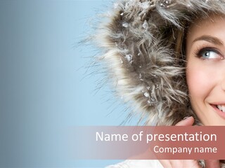 Beautiful Winter Woman PowerPoint Template