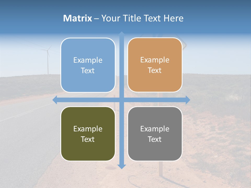 Warning Bandicoot Road Sign Standing Beside A Road In Western Australia. In Background Electric Generating Windmills. Australia PowerPoint Template