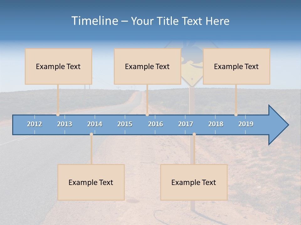 Warning Bandicoot Road Sign Standing Beside A Road In Western Australia. In Background Electric Generating Windmills. Australia PowerPoint Template