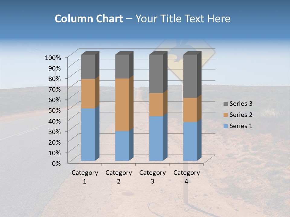 Warning Bandicoot Road Sign Standing Beside A Road In Western Australia. In Background Electric Generating Windmills. Australia PowerPoint Template