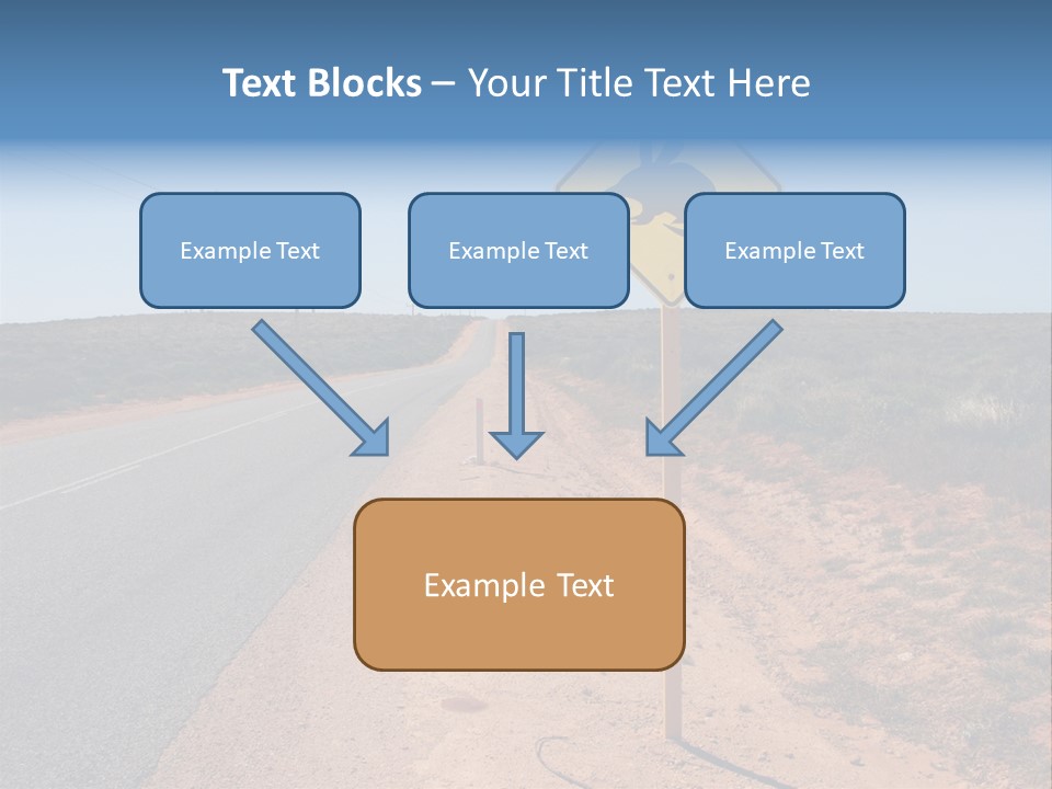 Warning Bandicoot Road Sign Standing Beside A Road In Western Australia. In Background Electric Generating Windmills. Australia PowerPoint Template
