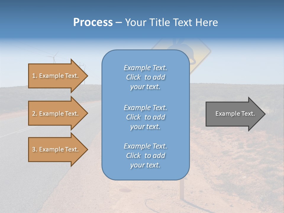 Warning Bandicoot Road Sign Standing Beside A Road In Western Australia. In Background Electric Generating Windmills. Australia PowerPoint Template